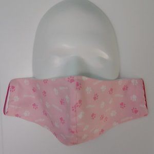 Pink Meow Paw Adult Face Mask